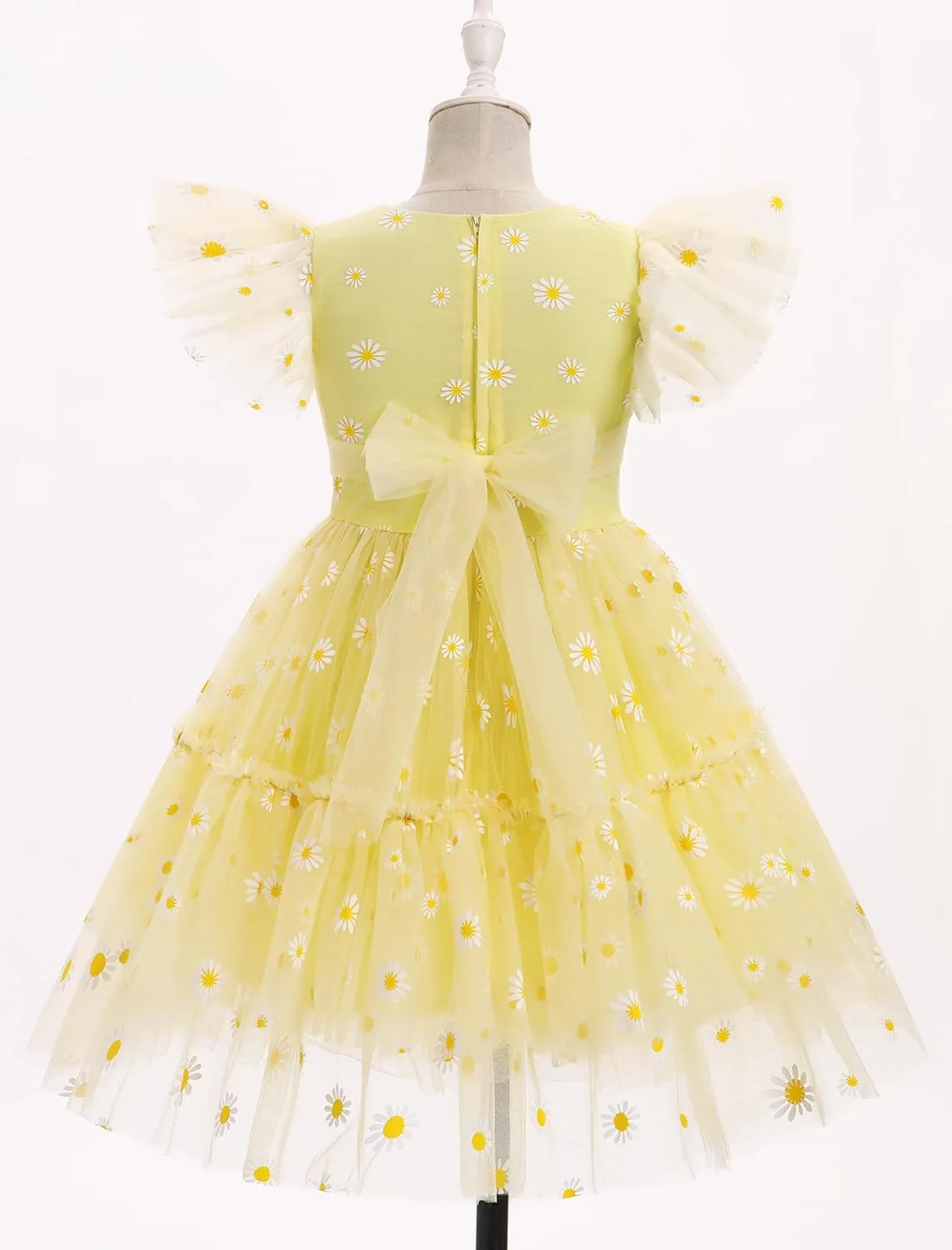 Girls Sequin Dress Toddler Shiny Rainbow Stars Tulle Dresses Ruffle Sleeve Birthday Party Photo Shoot Sparkly Dresses