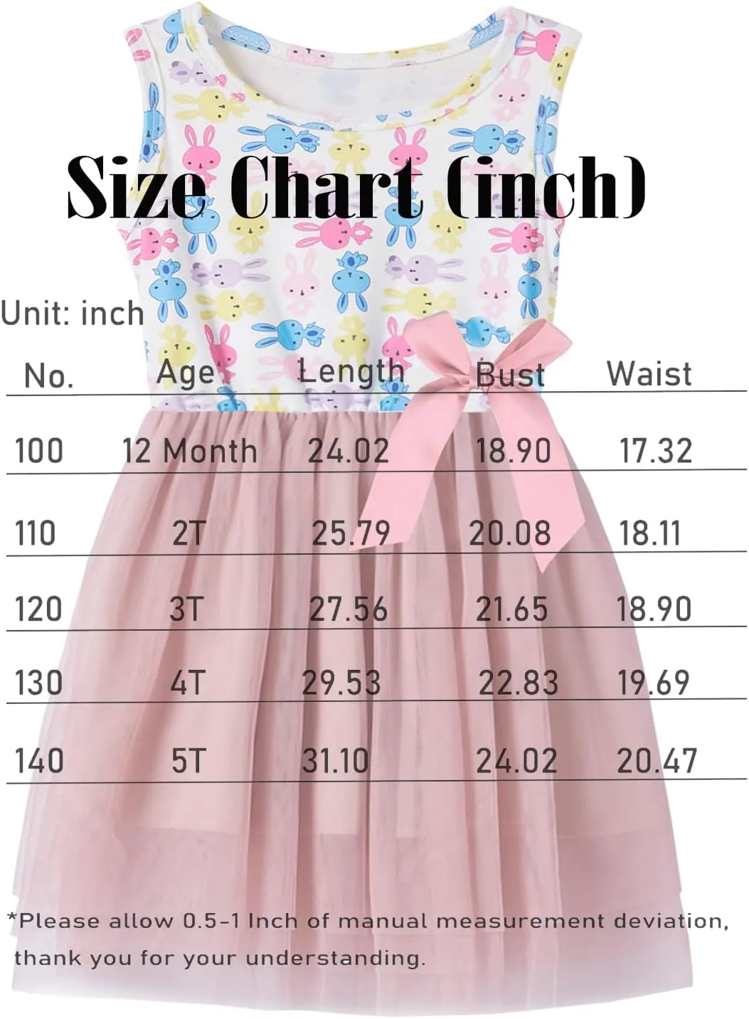 Girls Sleeveless Dress Toddler Bunny Tutu Sundress Casual Party Dresses