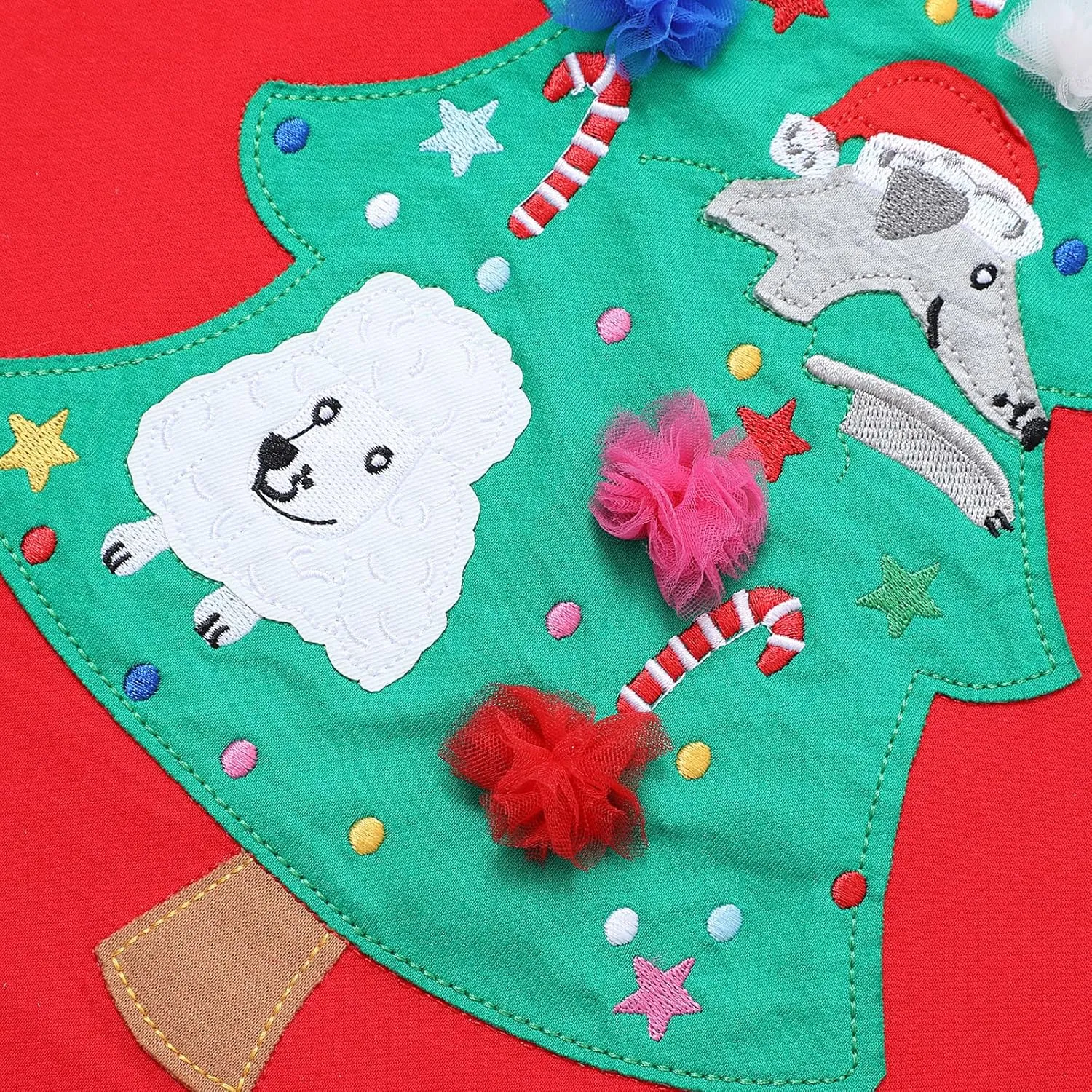 HILEELANG Toddler Girl Long Sleeve Dress Cotton Casual Jersey Shirt Playwear Applique Dress