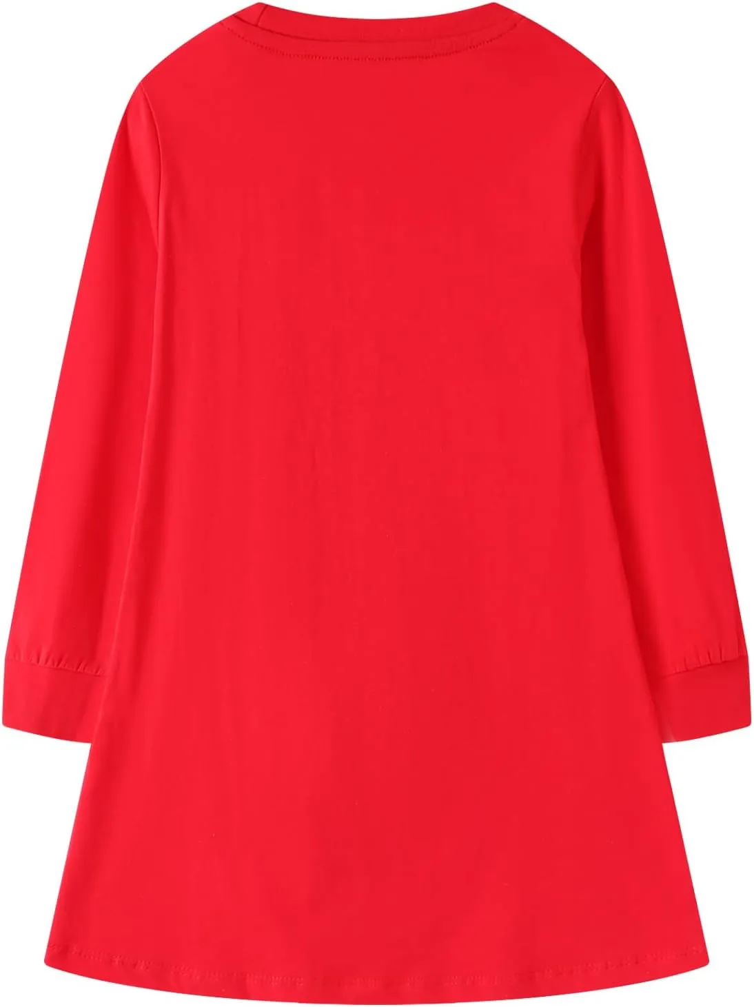 HILEELANG Toddler Girl Long Sleeve Dress Cotton Casual Jersey Shirt Playwear Applique Dress