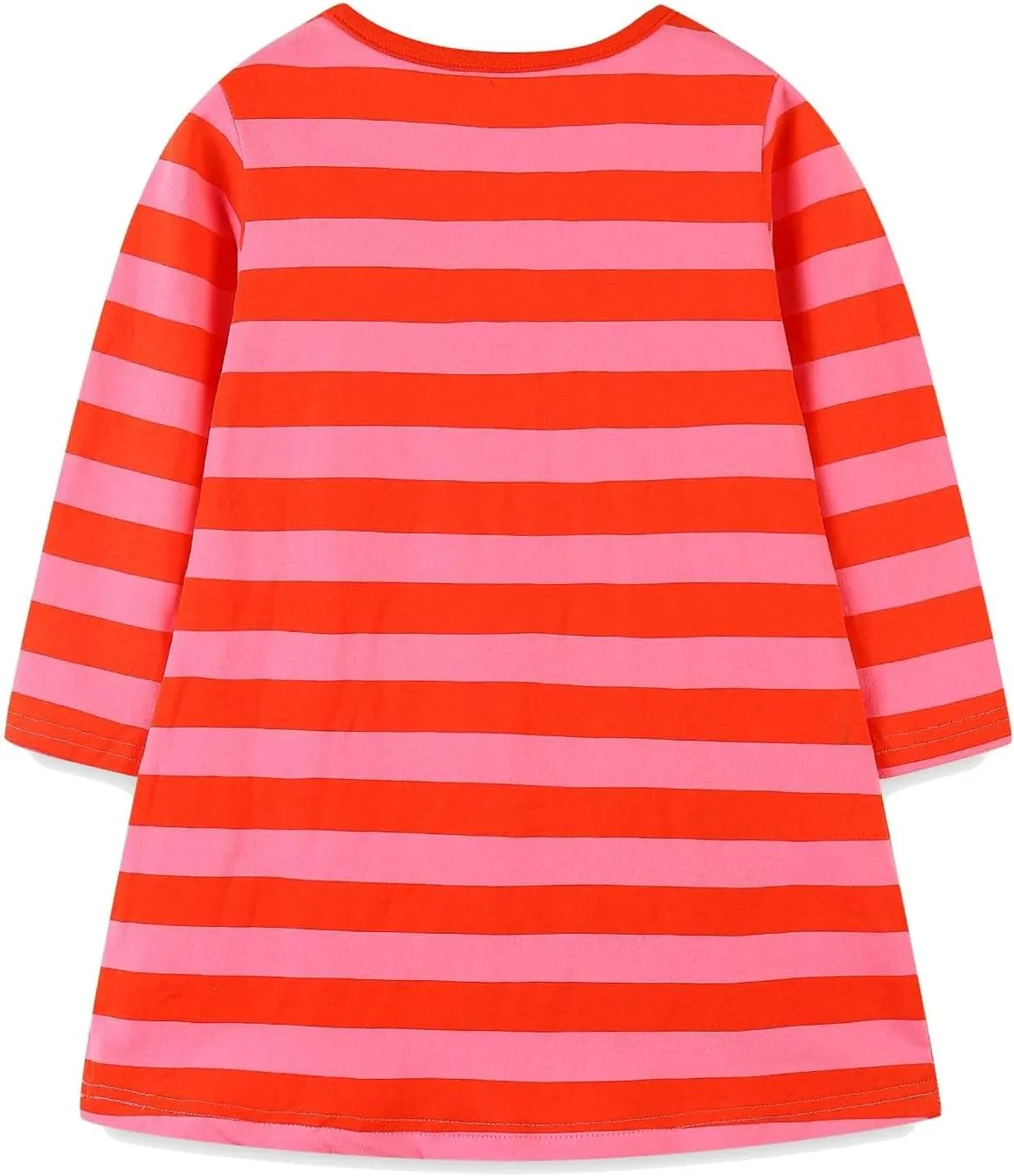 HILEELANG Toddler Girl Long Sleeve Dress Cotton Casual Jersey Shirt Playwear Applique Dress