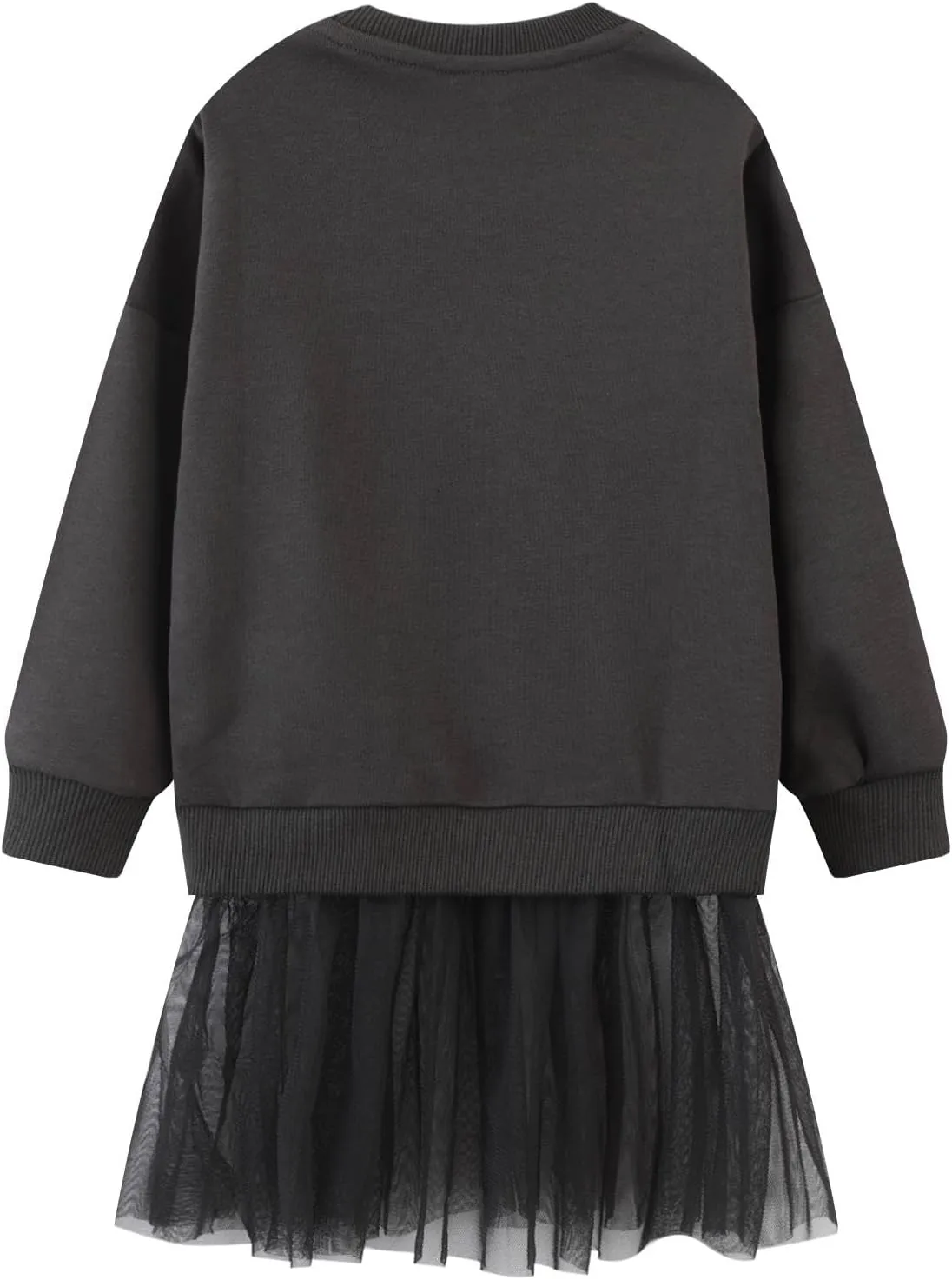HILEELANG Toddler Girl Long Sleeve Dress Cotton Casual Jersey Shirt Playwear Applique Dress