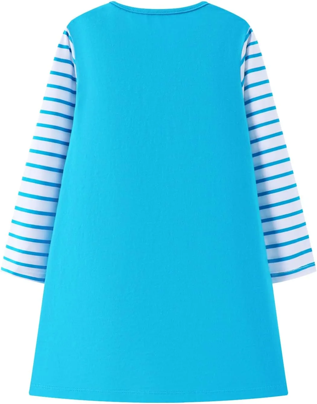 HILEELANG Toddler Girl Long Sleeve Dress Cotton Casual Jersey Shirt Playwear Applique Dress