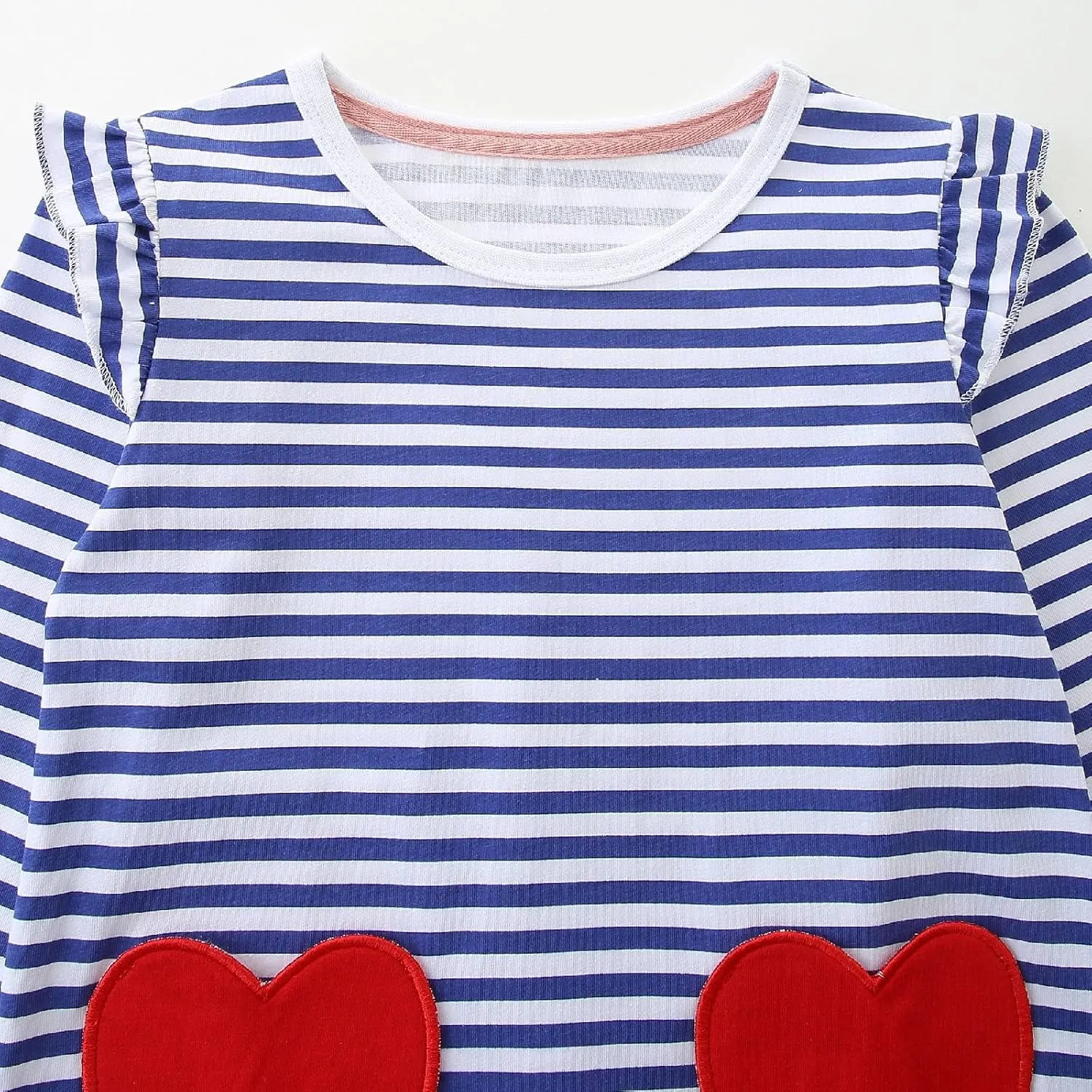 HILEELANG Toddler Girl Long Sleeve Dress Cotton Casual Jersey Shirt Playwear Applique Dress