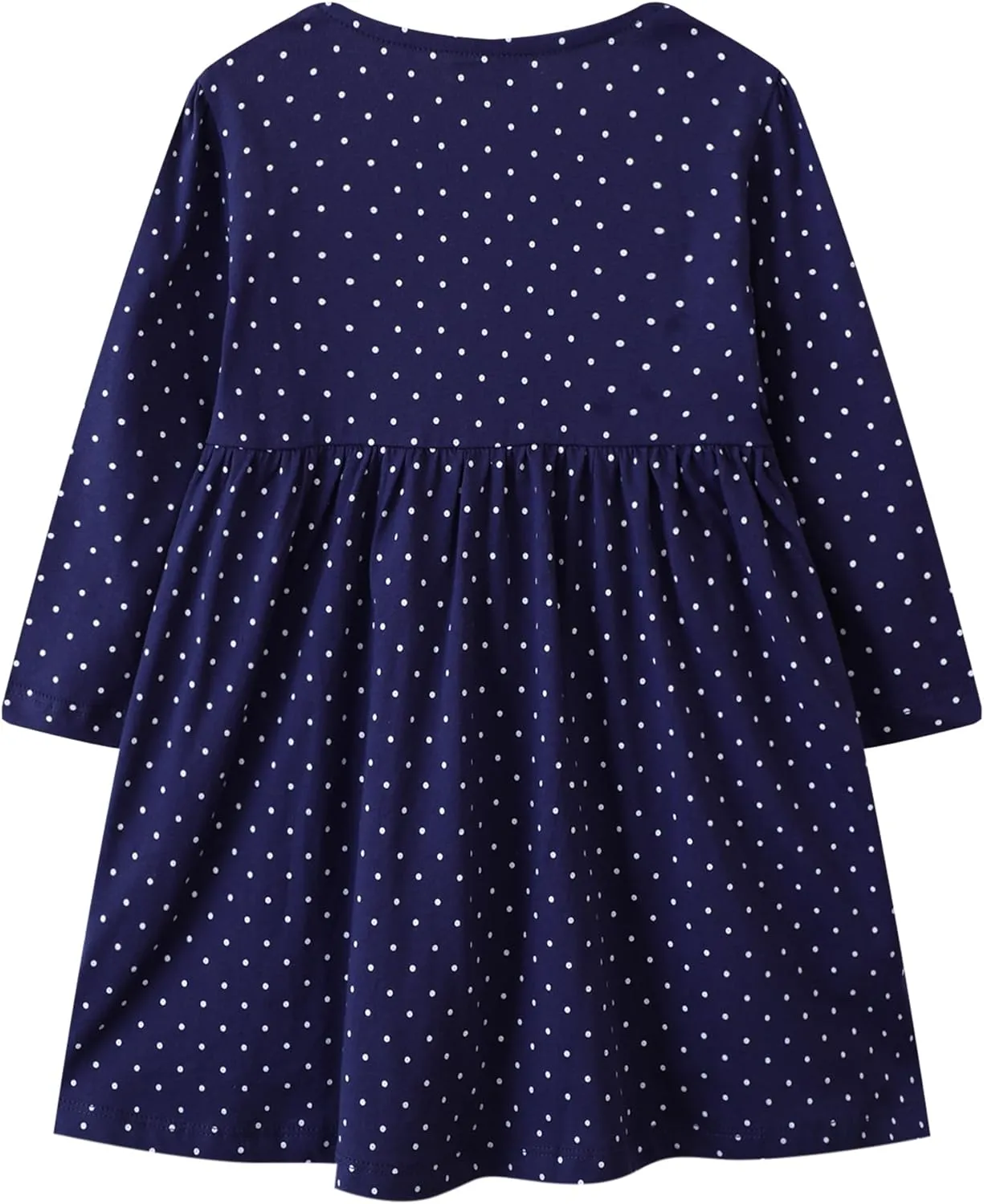 Hongshilian Girls Cotton Long Sleeve Dress Casual Cartoon Appliques Party Dresses