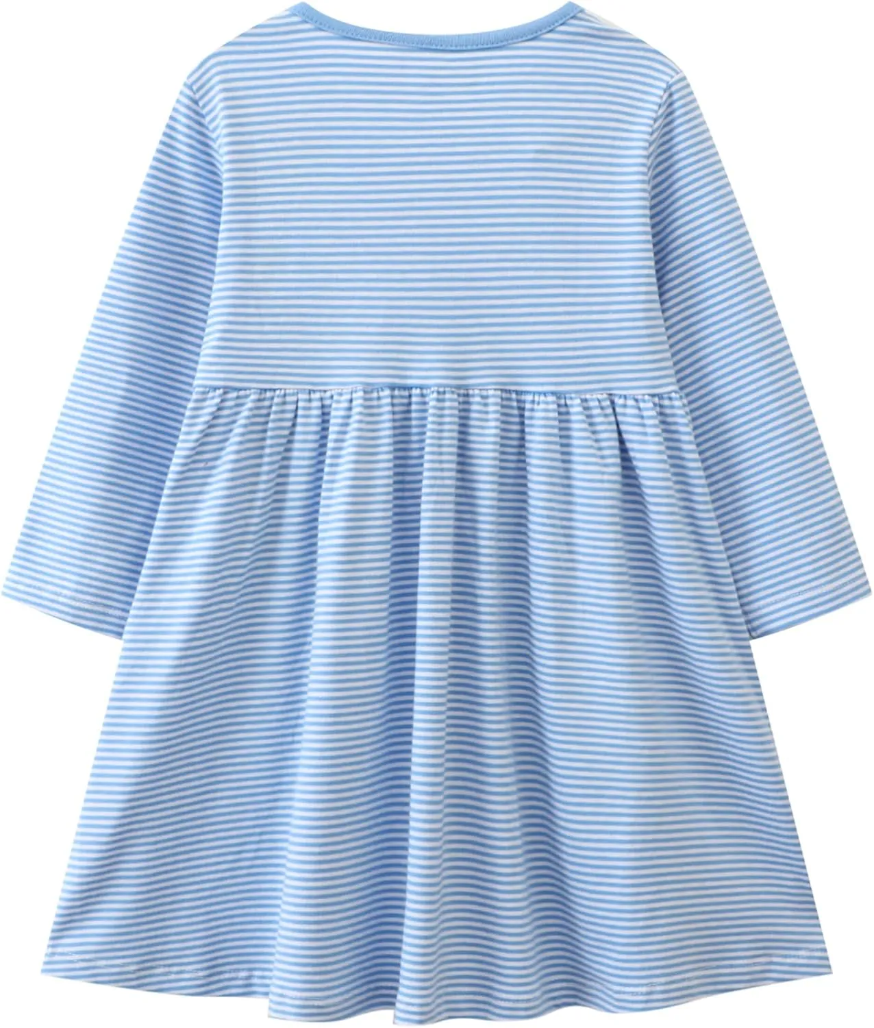 Hongshilian Girls Cotton Long Sleeve Dress Casual Cartoon Appliques Party Dresses