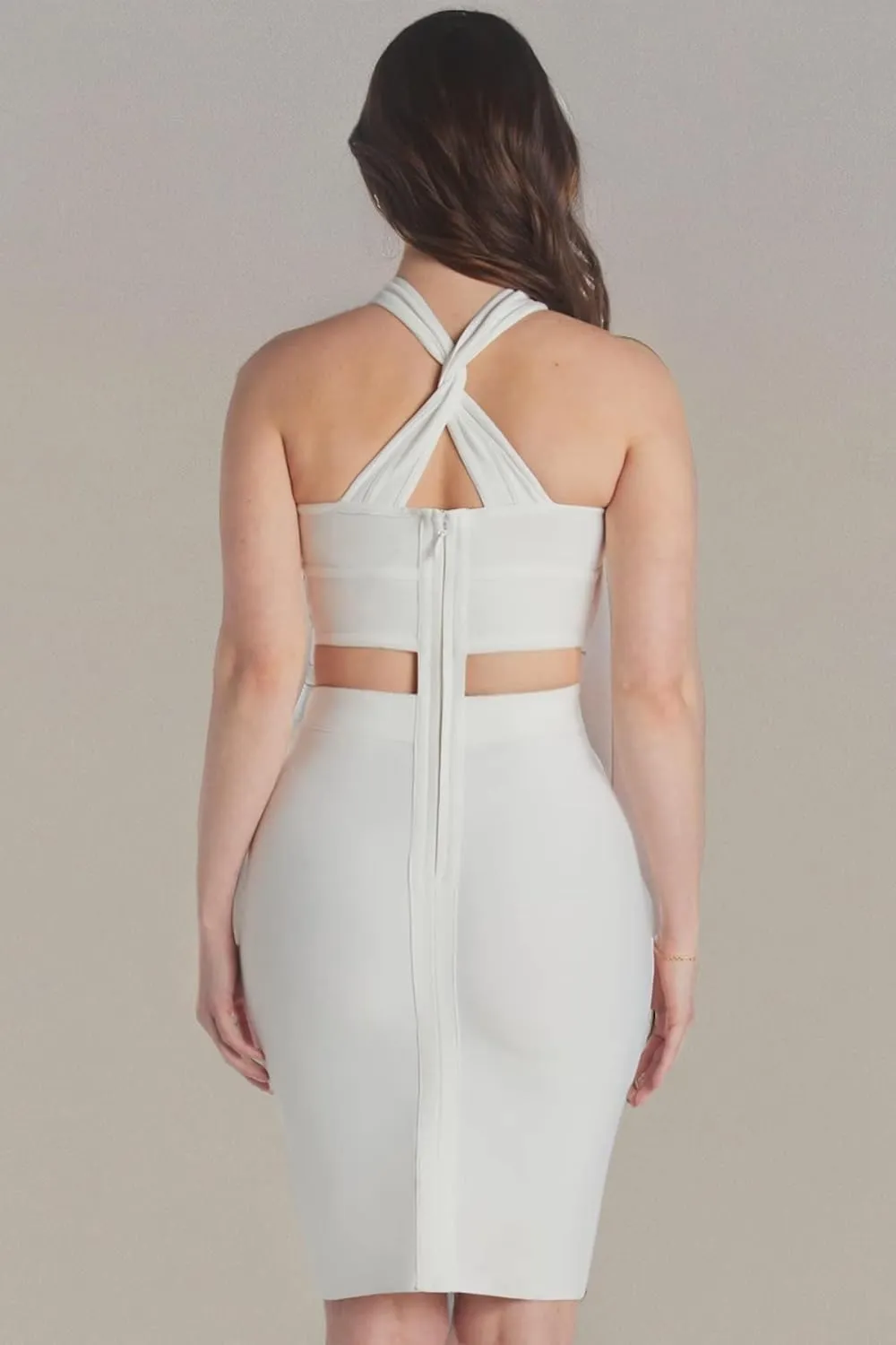 Hybrid & Company Womens Cross Bandage Fashion Hollow Out Sexy Sleeveless Dress