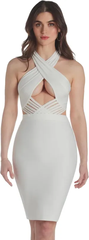 Hybrid & Company Womens Cross Bandage Fashion Hollow Out Sexy Sleeveless Dress