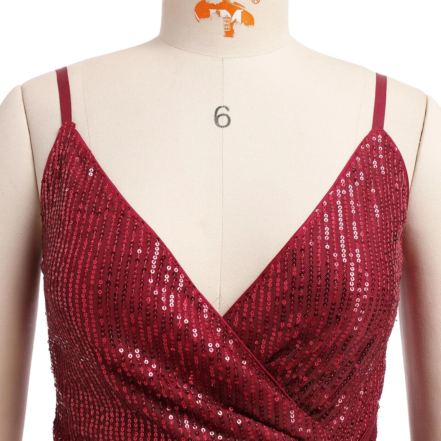 IDOPIP Women V Neck Sequins Ruched Bodycon Dress Formal Evening Party Sparkle Gown Sexy Wrap Cocktail Homecoming Midi Dress