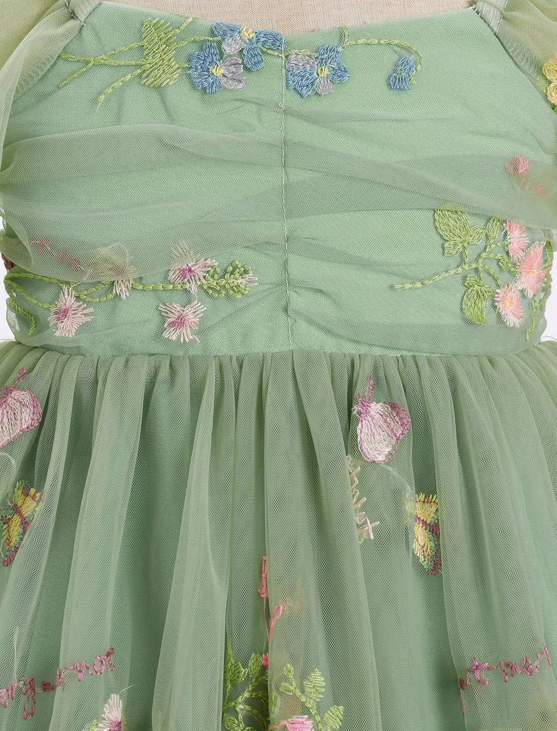 IMEKIS Toddler Girl Birthday Dress Floral Confetti Tulle Formal Wedding Party Long Sleeve Dress Cake Smash Photo Shoot