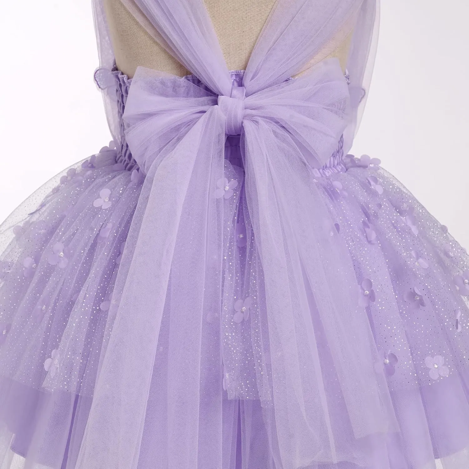 IMEKIS Toddler Girls Butterfly Birthday Dress Sparkle Flower Tulle Tutu Formal Wedding Party Dresses Photo Shoot