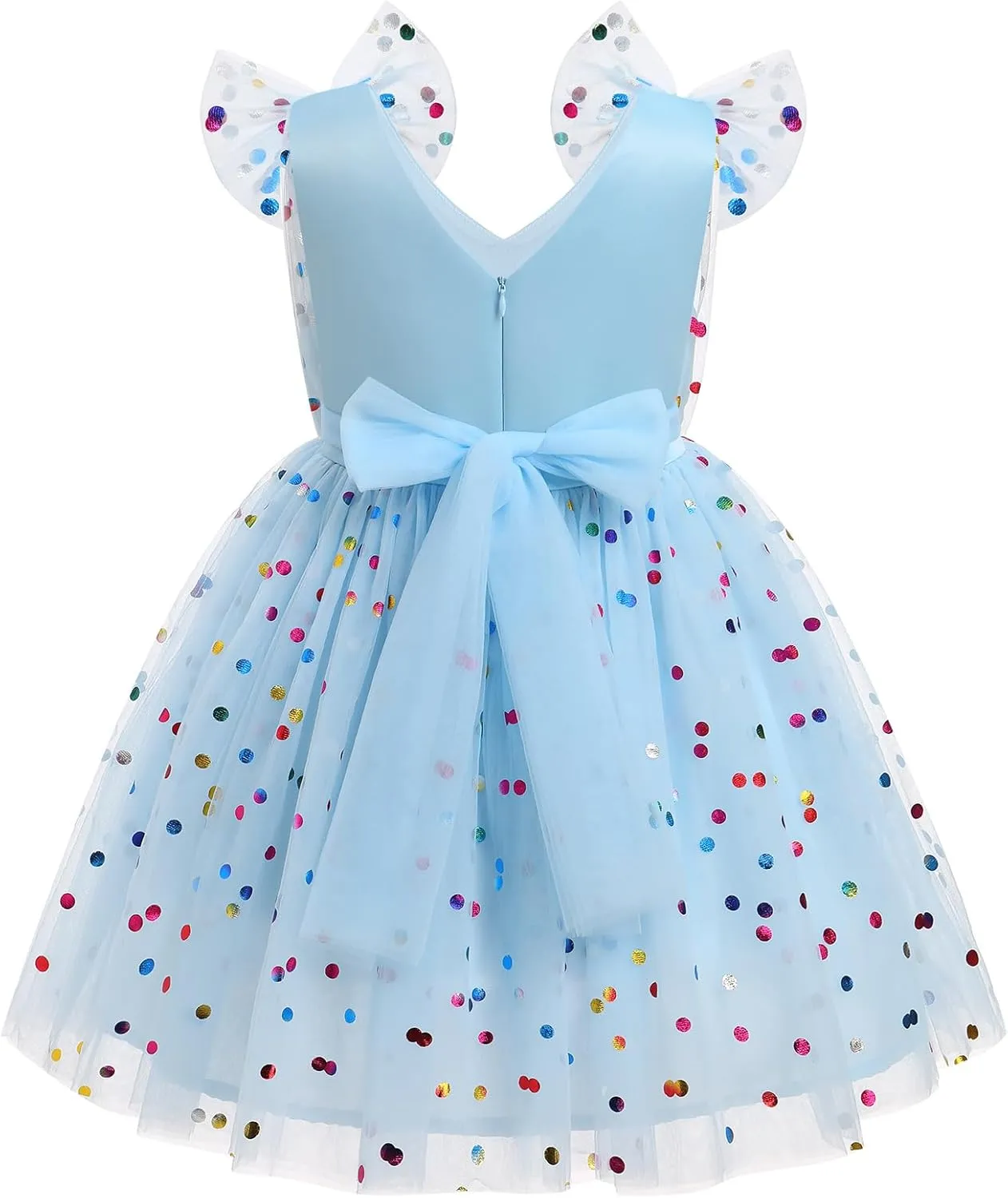 IMEKIS Toddler Kids Girls Butterfly Dress Sparkle Sequins Tulle Wedding Formal Birthday Dresses 2-10T