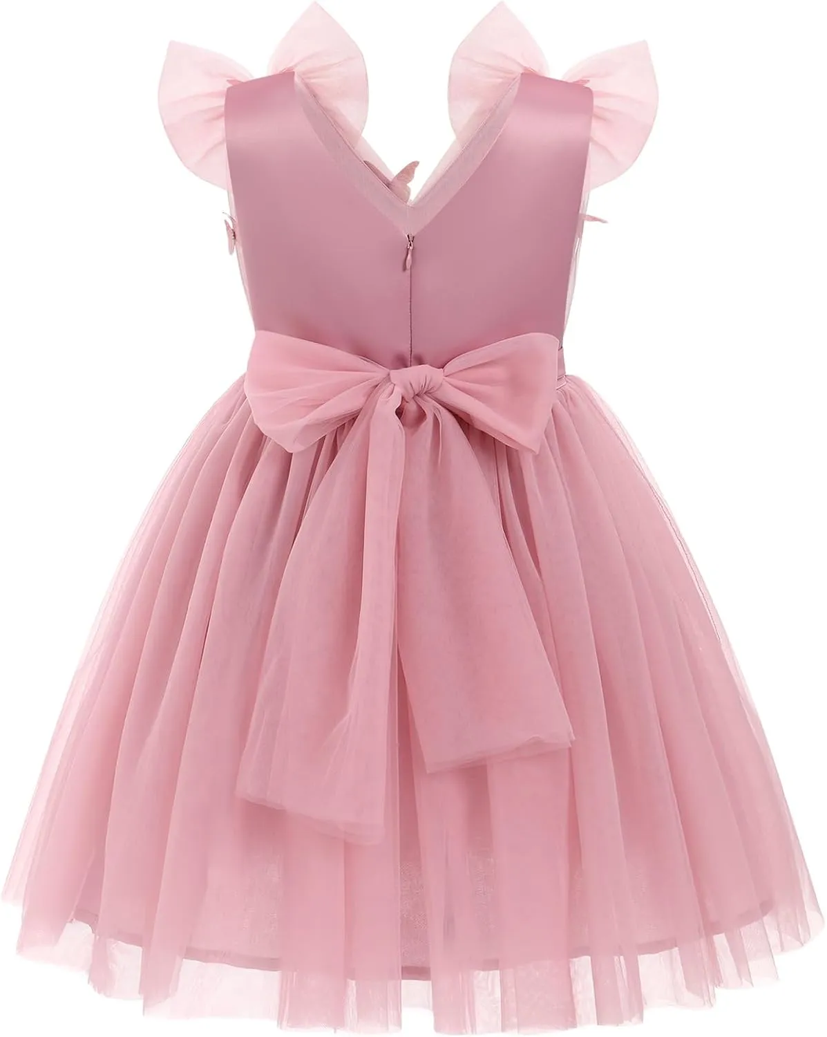 IMEKIS Toddler Kids Girls Butterfly Dress Sparkle Sequins Tulle Wedding Formal Birthday Dresses 2-10T