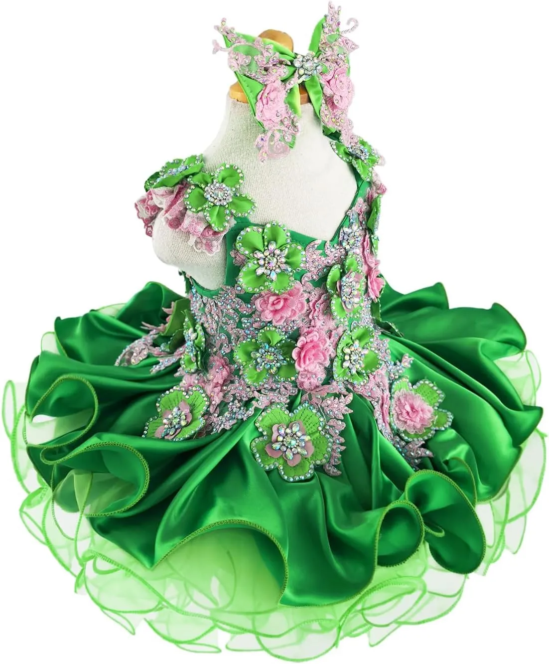 Jenniferwu Baby Girl Pageant Dress Handmade Beaded Dresses Toddler Pageant Girl's Princess Dress