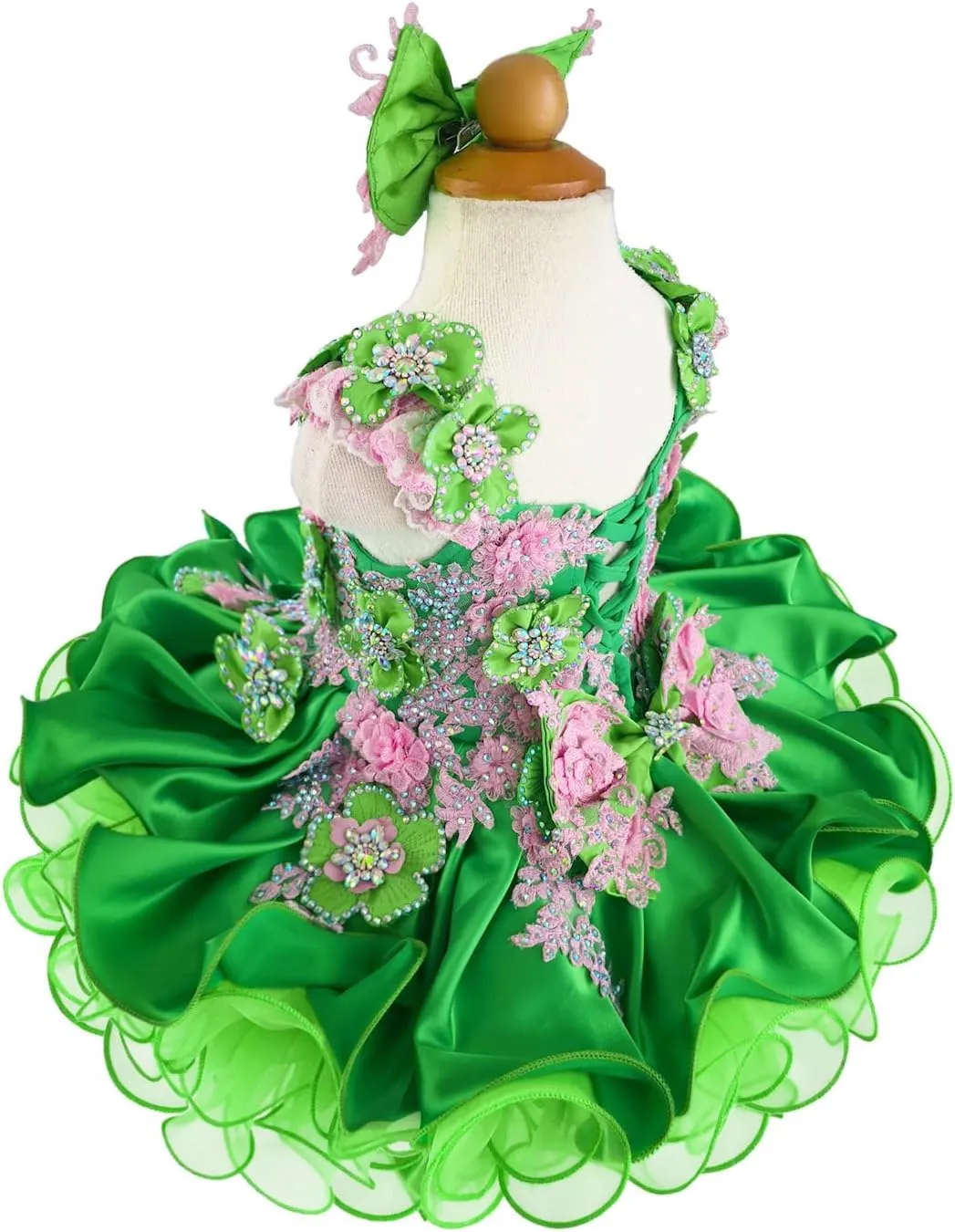 Jenniferwu Baby Girl Pageant Dress Handmade Beaded Dresses Toddler Pageant Girl's Princess Dress