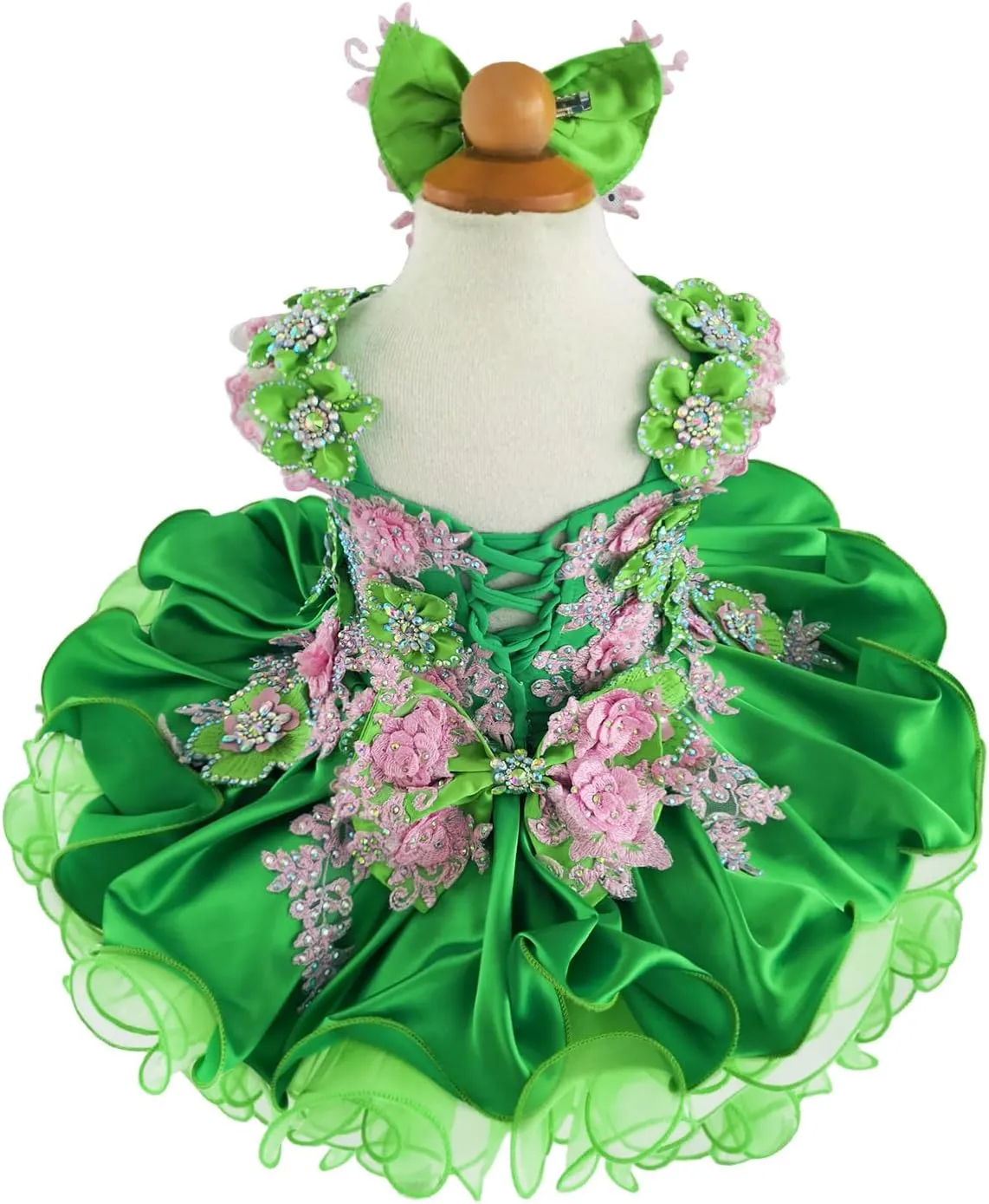 Jenniferwu Baby Girl Pageant Dress Handmade Beaded Dresses Toddler Pageant Girl's Princess Dress