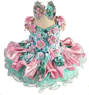 Jenniferwu Baby Girl Pageant Dress Handmade Beaded Dresses Toddler Pageant Girl's Princess Dress