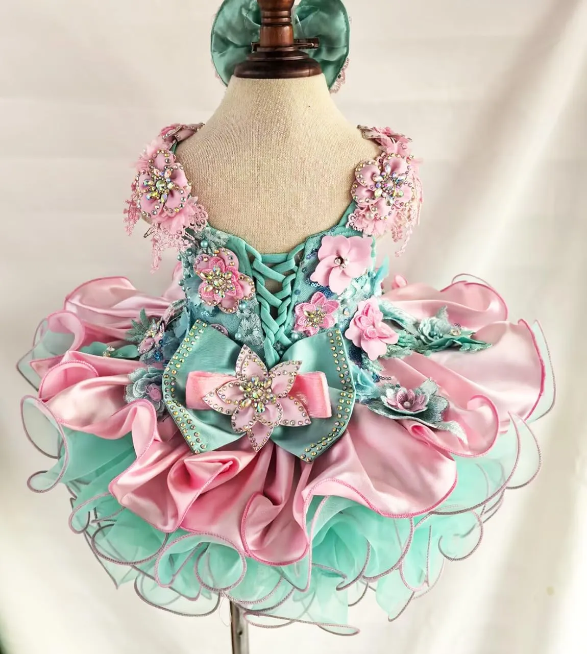 Jenniferwu Baby Girl Pageant Dress Handmade Beaded Dresses Toddler Pageant Girl's Princess Dress