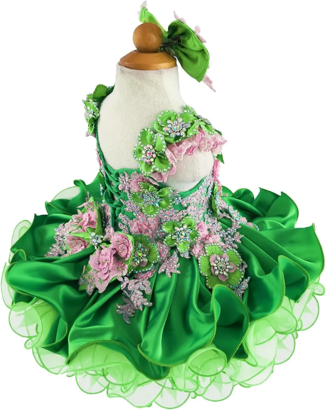 Jenniferwu Baby Girl Pageant Dress Handmade Beaded Dresses Toddler Pageant Girl's Princess Dress
