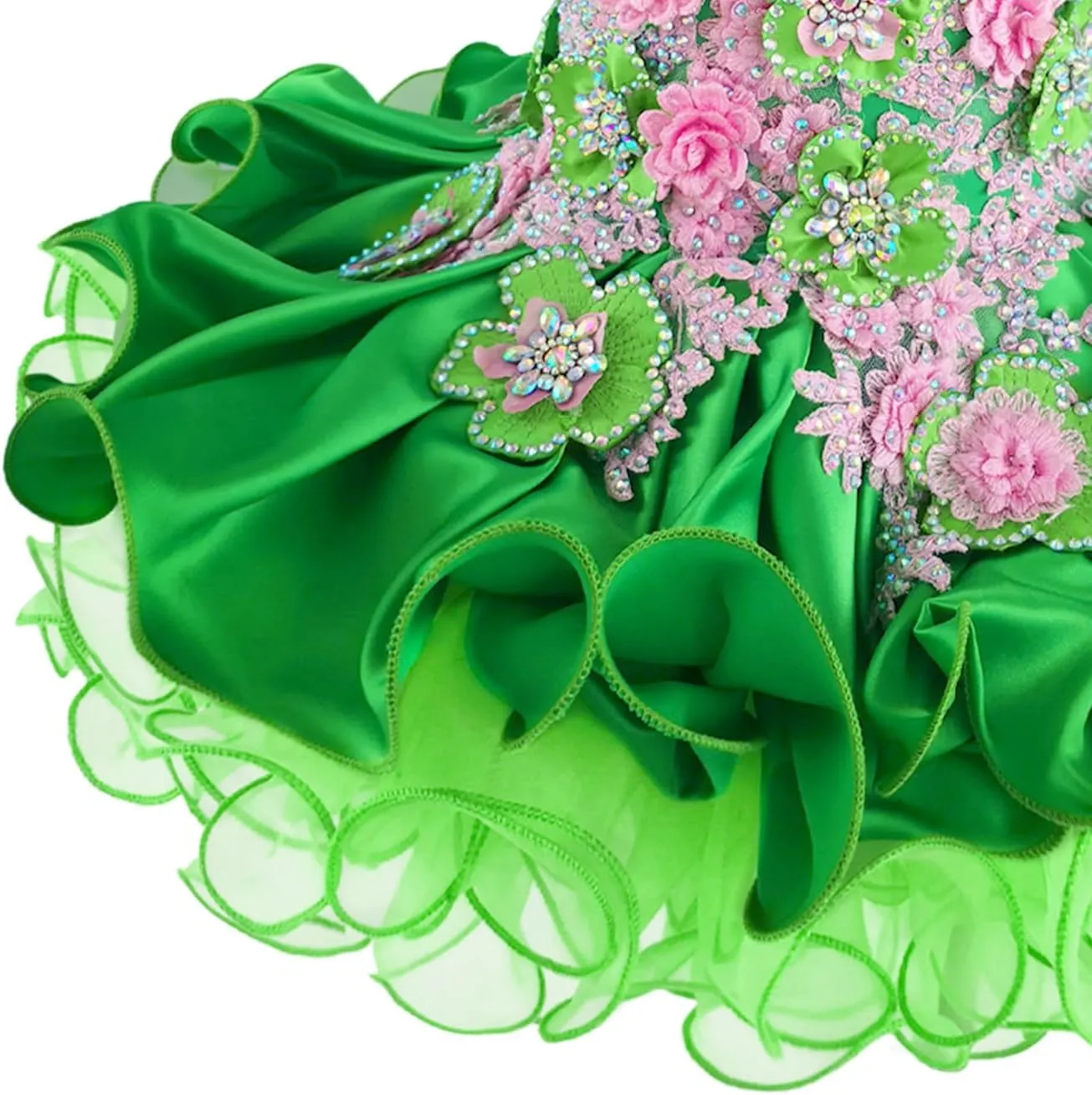 Jenniferwu Baby Girl Pageant Dress Handmade Beaded Dresses Toddler Pageant Girl's Princess Dress