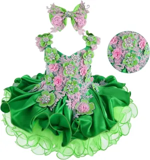 Jenniferwu Baby Girl Pageant Dress Handmade Beaded Dresses Toddler Pageant Girl's Princess Dress