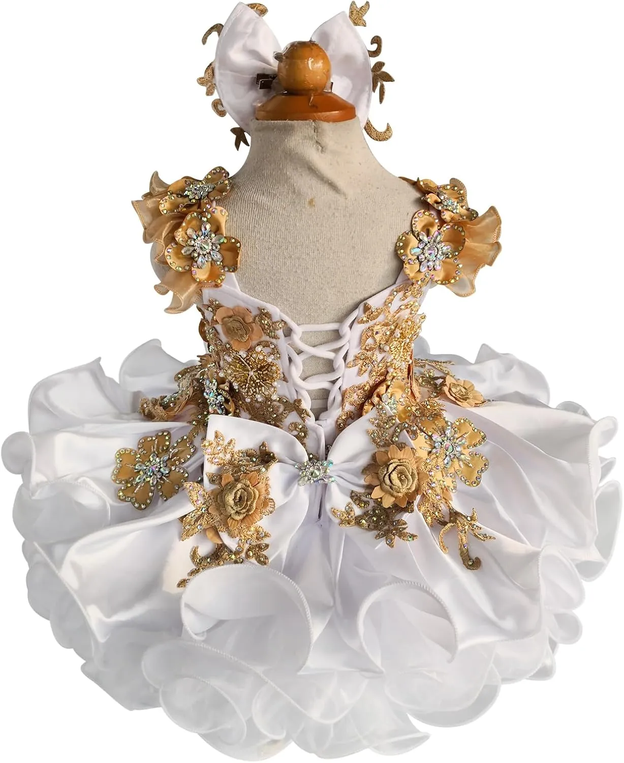 Jenniferwu Baby Girl Pageant Dress Handmade Beaded Dresses Toddler Pageant Girl's Princess Dress