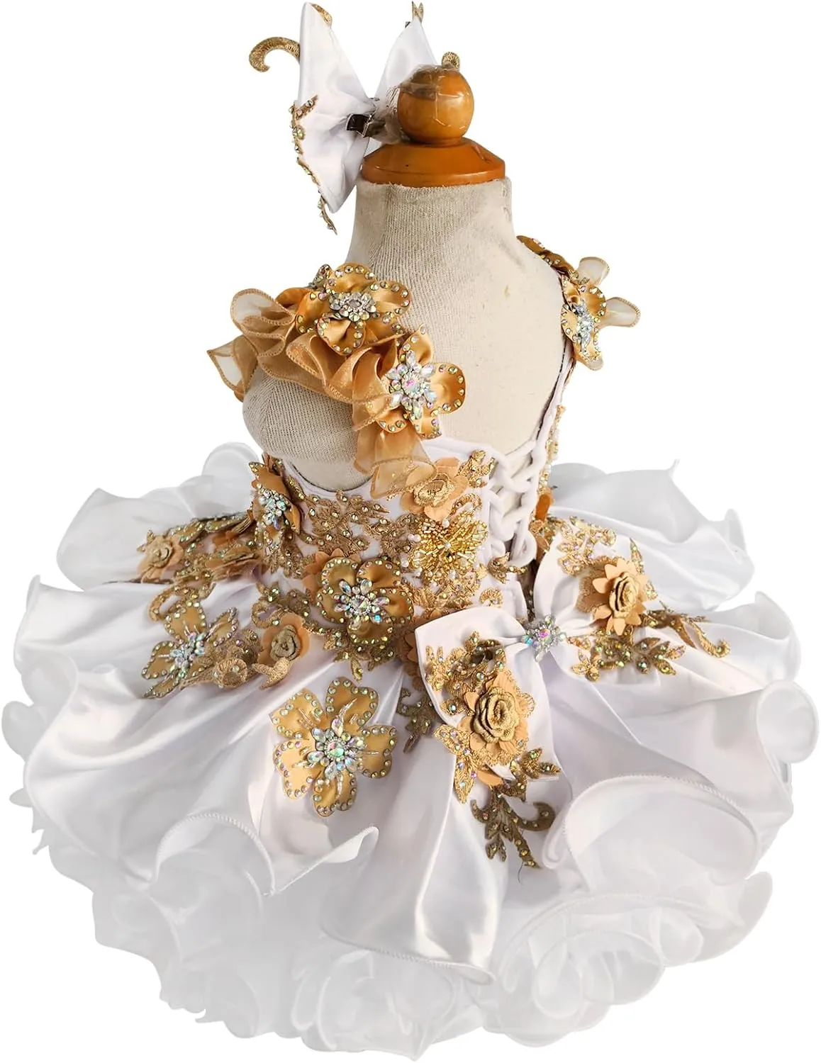 Jenniferwu Baby Girl Pageant Dress Handmade Beaded Dresses Toddler Pageant Girl's Princess Dress