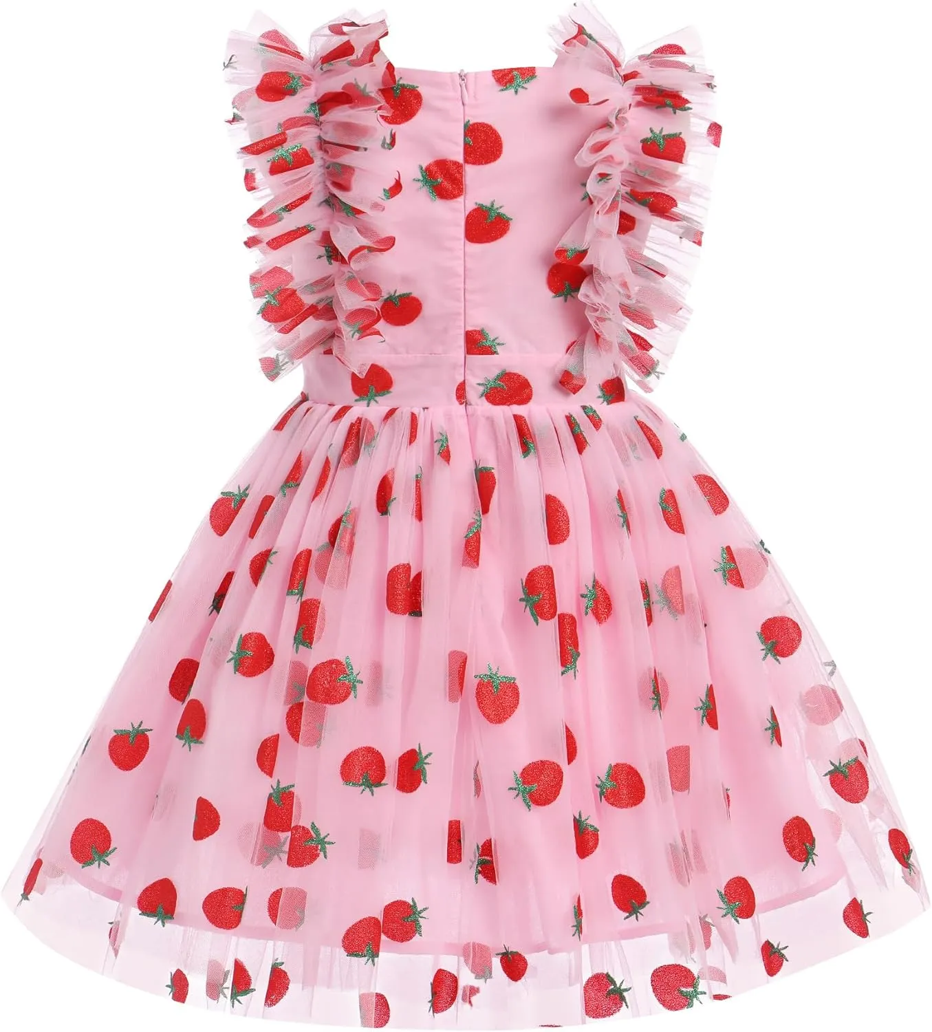Kids Girls Confetti Birthday Princess Dress Ruffle Sleeve Boho Cake Smash Photo Shoot Outfit 3-10T