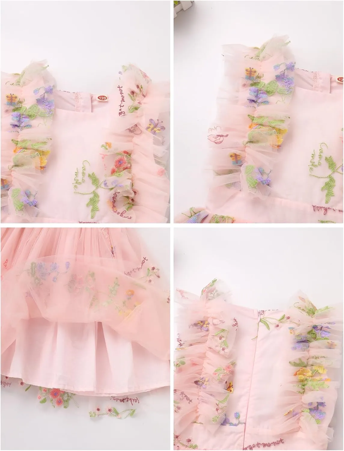 Kids Girls Confetti Birthday Princess Dress Ruffle Sleeve Boho Cake Smash Photo Shoot Outfit 3-10T