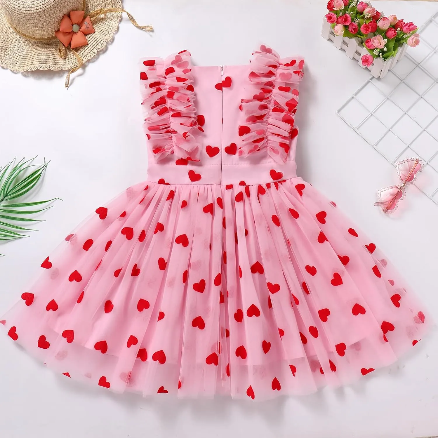 Kids Girls Confetti Birthday Princess Dress Ruffle Sleeve Boho Cake Smash Photo Shoot Outfit 3-10T