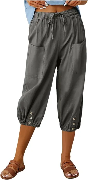 Linen Pants Women Capri Straight Leg Palazzo Pants Beach Trousers for Women Plus Size2 025 High Waisted Trousers