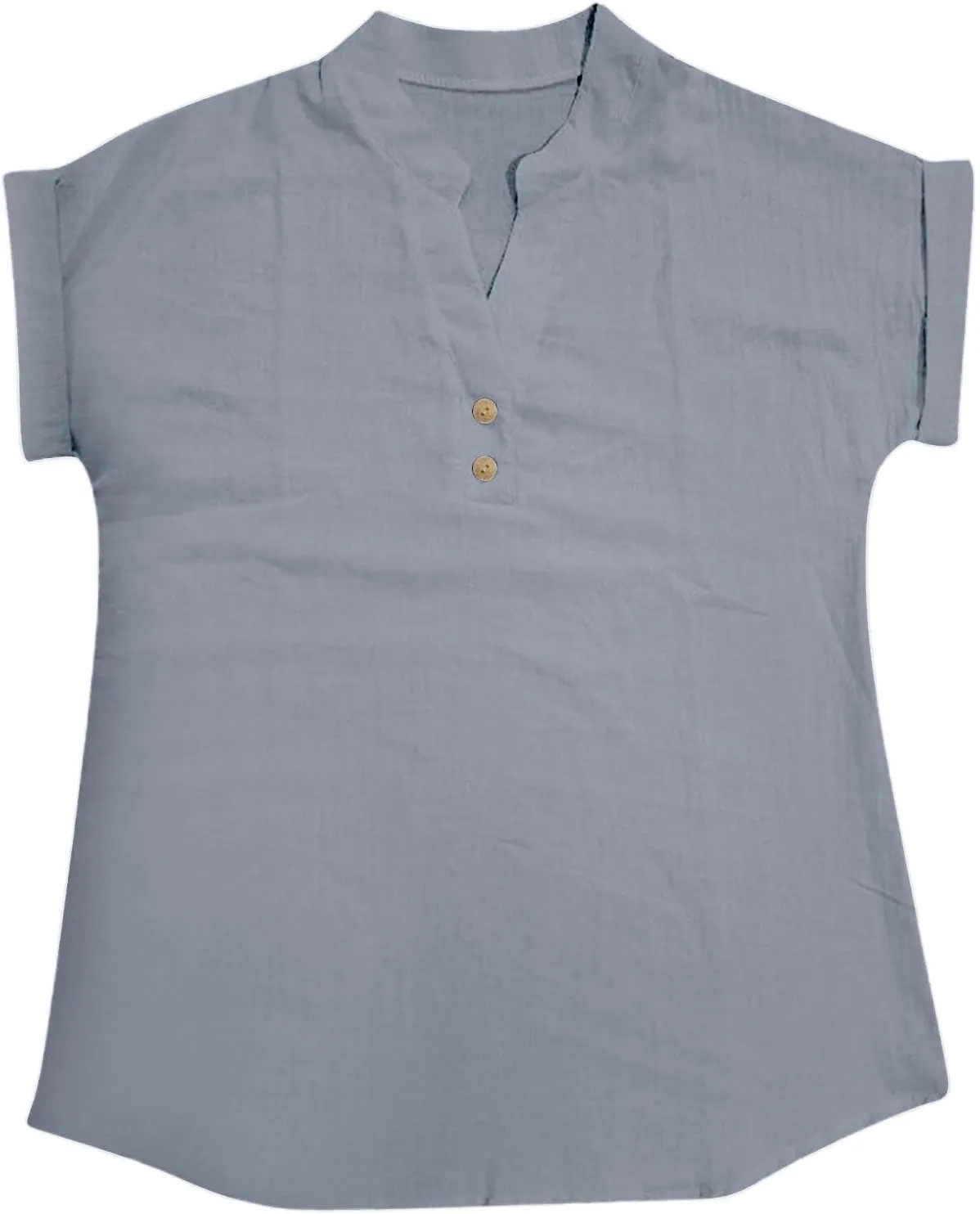 Linen Tops for Women Oversized Crew Neck Summer Short Sleeve Linen Tee Shirts Solid Casual Comfy Blouses Top