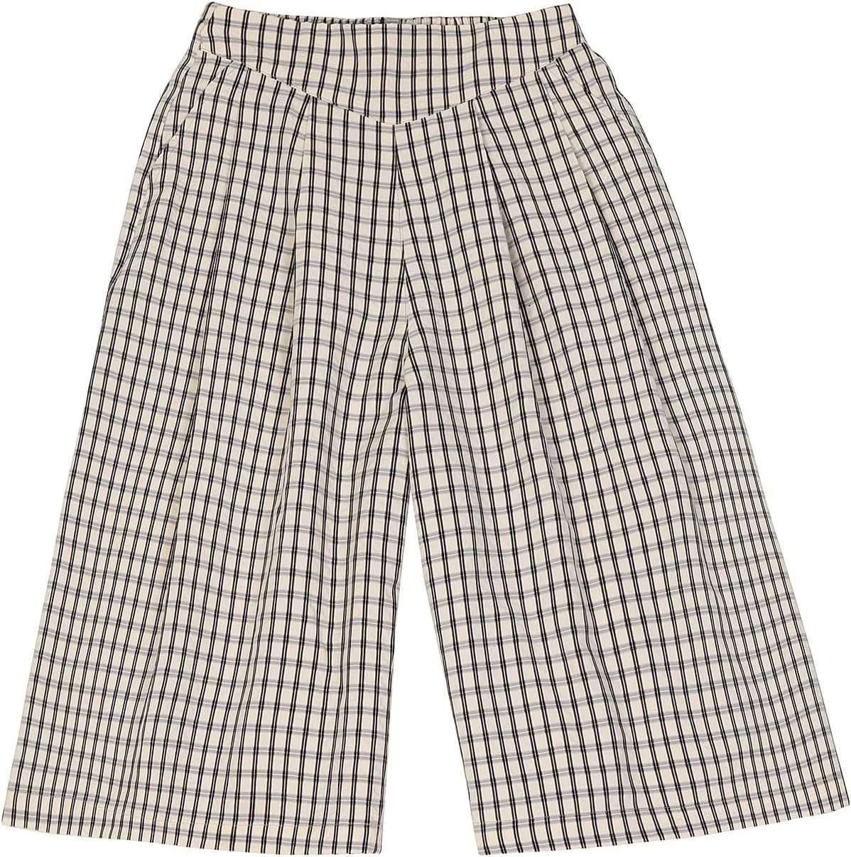 Lisskolo Women's Baggy Linen Wide Leg Palazzo Capris Pull On Embriodered Solid Summer Beach Cropped Culottes Pants Pocketed