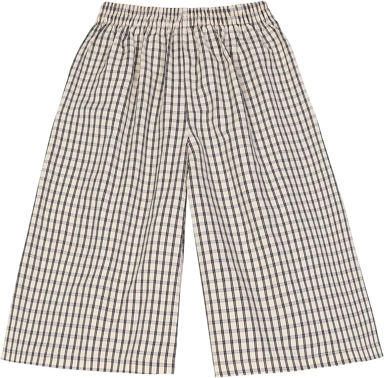 Lisskolo Women's Baggy Linen Wide Leg Palazzo Capris Pull On Embriodered Solid Summer Beach Cropped Culottes Pants Pocketed