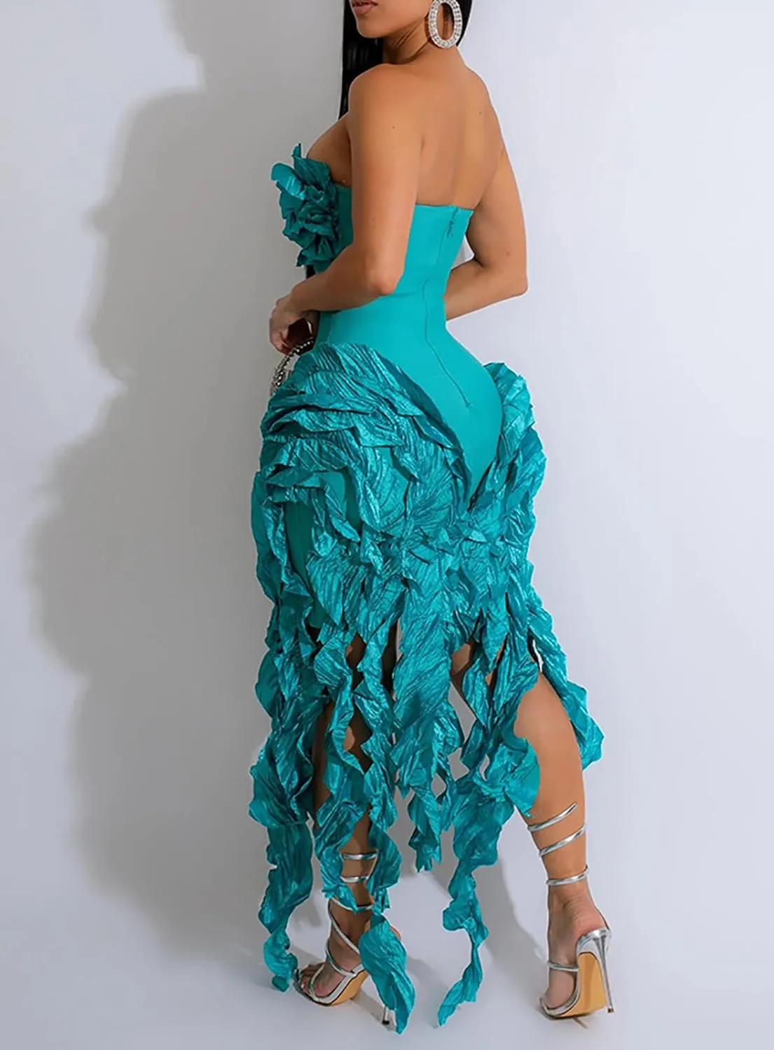 LKOUS Womens Wedding Dresses for Bride 2024, Irregularly Tube Club Party Dress