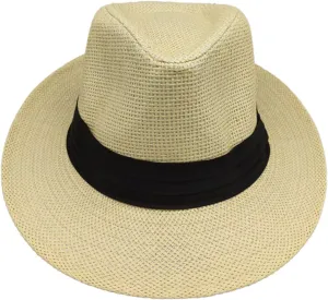 Men and Women Panama Wide Brim Hats UV Protection Beach Sun Hat Fashion Headdress Jazz Cap 2024 Unisex Breathable Straw Caps