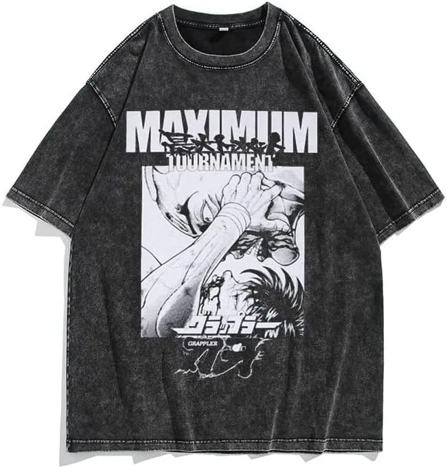 Men's 90s Vintage Anime Graphic Shirts Summer Casual Hip Hop Tee Streetwear Harajuku Top Tshirt Y2K Tops