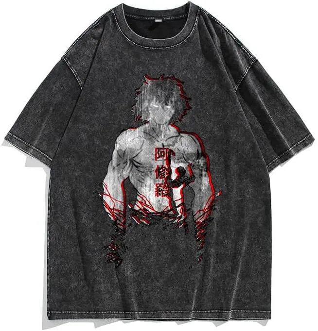 Men's 90s Vintage Anime Graphic Shirts Summer Casual Hip Hop Tee Streetwear Harajuku Top Tshirt Y2K Tops