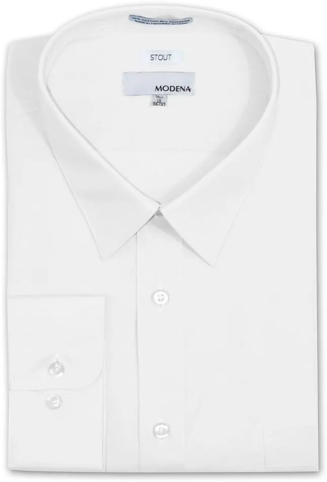 Modena Men's Stout Fit Long Sleeve Dress Shirt - Colors