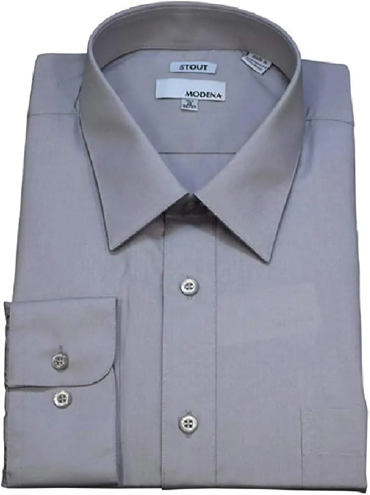 Modena Men's Stout Fit Long Sleeve Dress Shirt - Colors