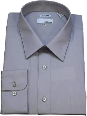 Modena Men's Stout Fit Long Sleeve Dress Shirt - Colors