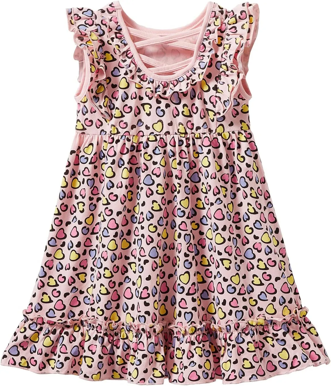 Mud Kingdom Girls Dress 4th of July Cute Independence Day American Flag Ruffle Sleeve Summer Holiday
