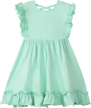 Mud Kingdom Girls Dress 4th of July Cute Independence Day American Flag Ruffle Sleeve Summer Holiday