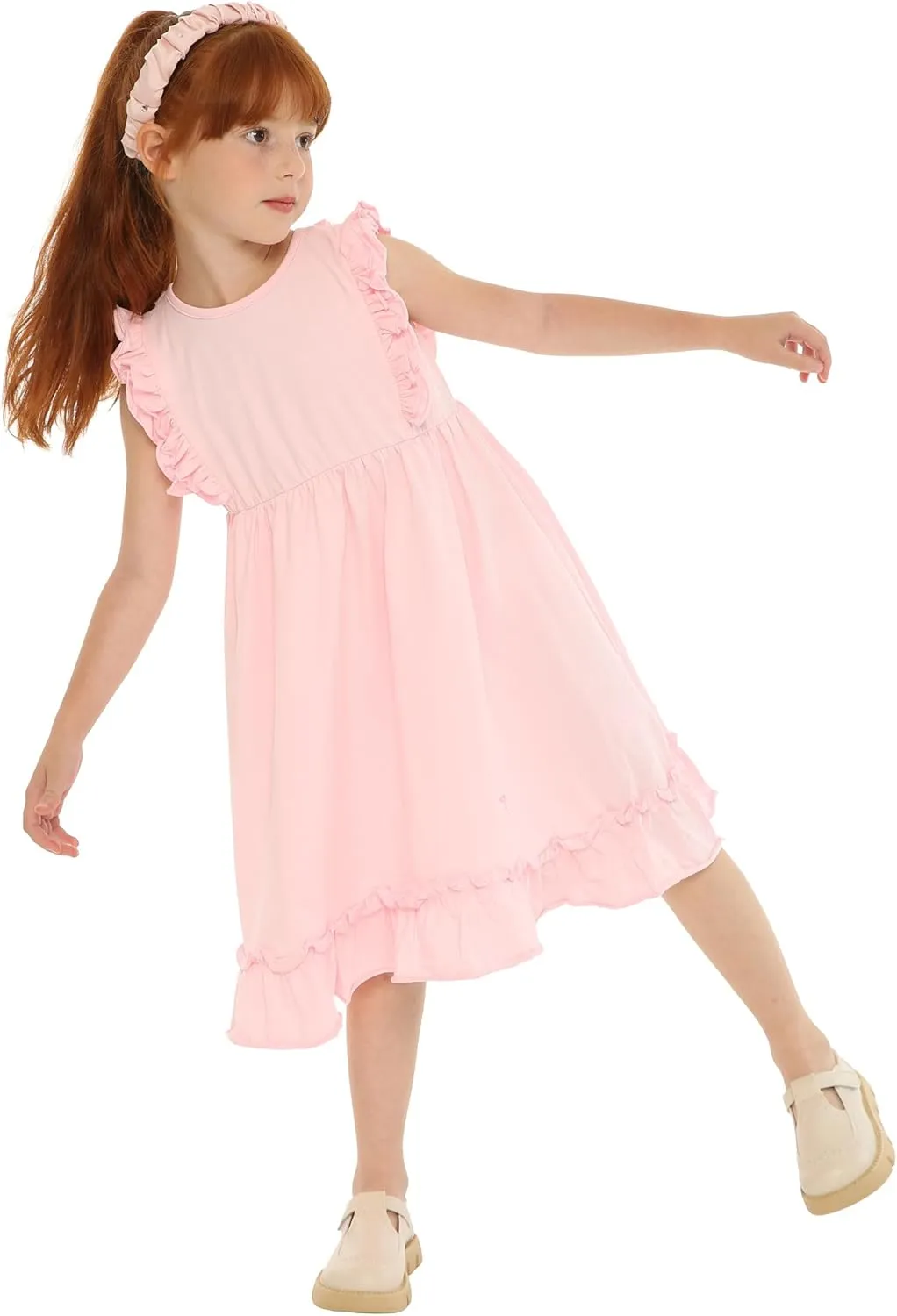 Mud Kingdom Girls Dress 4th of July Cute Independence Day American Flag Ruffle Sleeve Summer Holiday