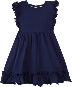 Mud Kingdom Girls Dress 4th of July Cute Independence Day American Flag Ruffle Sleeve Summer Holiday
