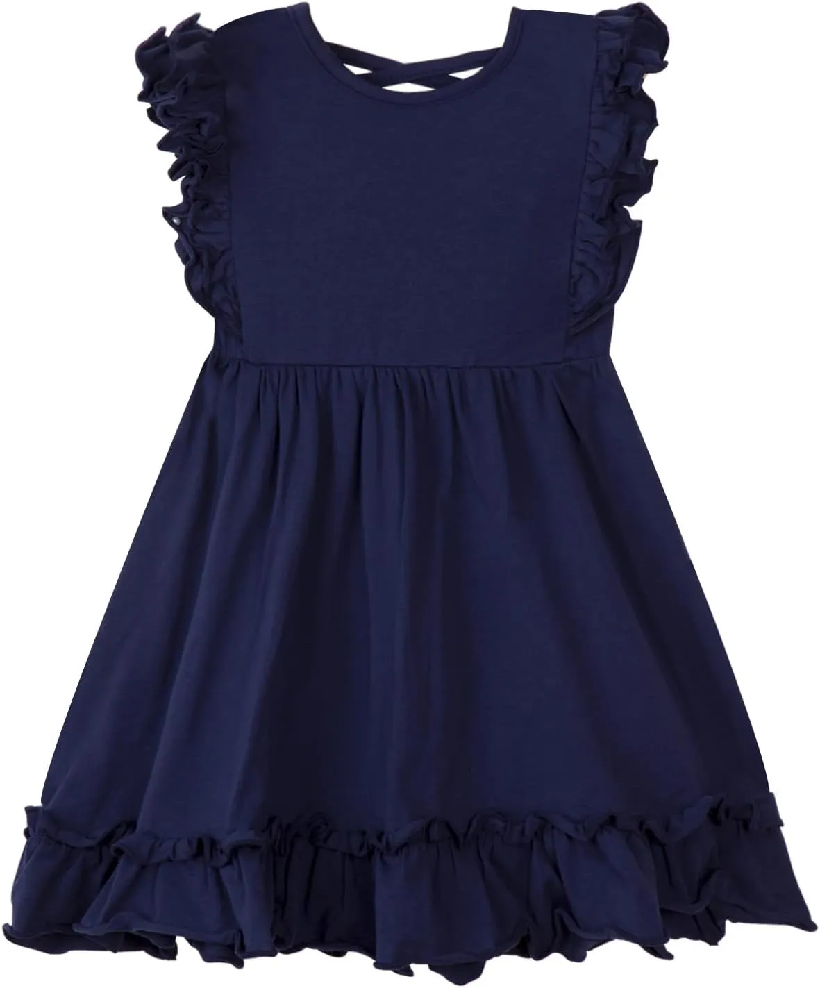 Mud Kingdom Girls Dress 4th of July Cute Independence Day American Flag Ruffle Sleeve Summer Holiday