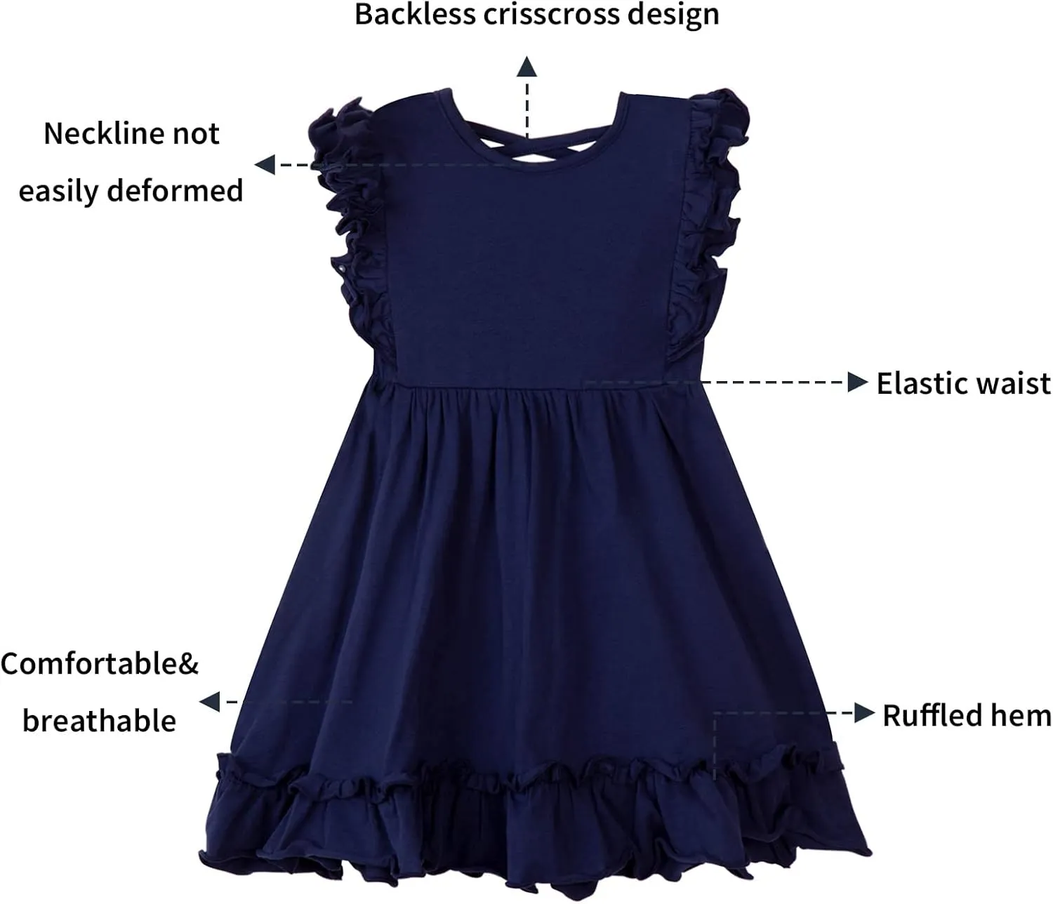 Mud Kingdom Girls Dress 4th of July Cute Independence Day American Flag Ruffle Sleeve Summer Holiday