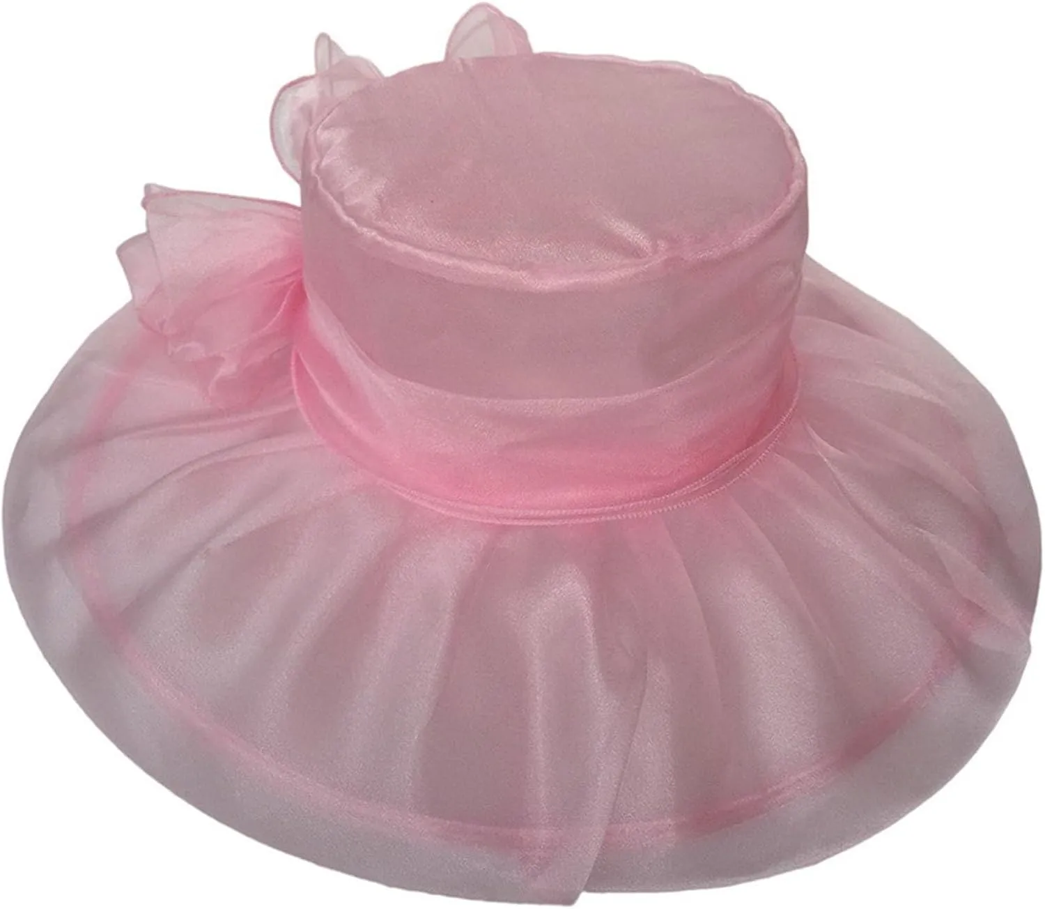 Organza Sun Hat Women Church Derby Hats Wide Brim Vintage Mesh Breathable Holiday Beach Cap Tea Party Dress Caps for Womens