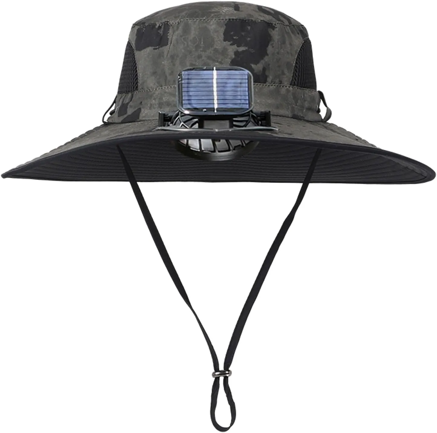 Outdoor Sun Bucket Hat for Men Women Wide Brim Sun Hat with USB Charging Solar Fan UPF 50  Hiking Bucket Fishing Hat