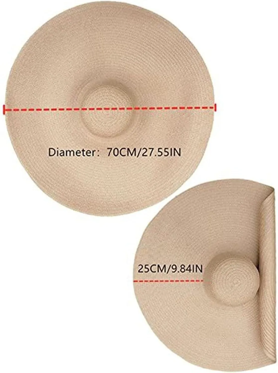 Oversized Beach Straw Hat for Women Large Wide Brim Visor Hats Floppy Foldable Roll up Cap Summer UV Protection Cap